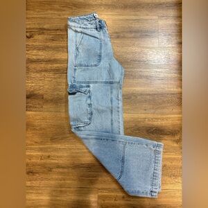 High Rise light blue  cargo jeans